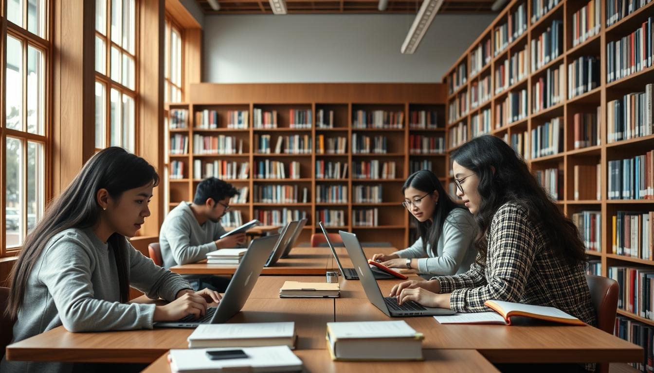 Student using a study guide to organize academic notes